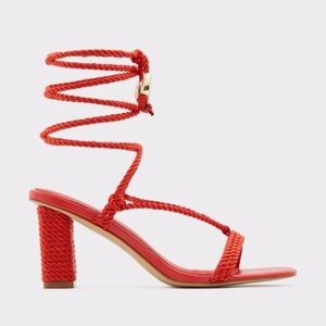 Aldo Red Stiletto Heels with Ankle Straps